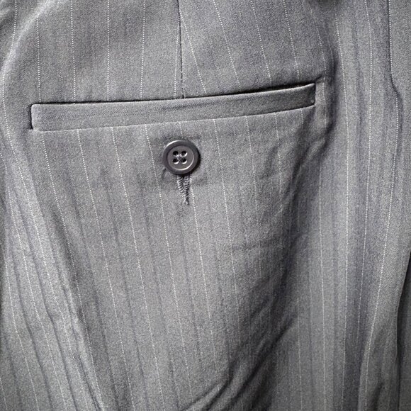 Geoffrey Beene Sport Navy Pinstripe Stretch Trousers Womens Size 10R Pants NEW - Picture 3 of 8